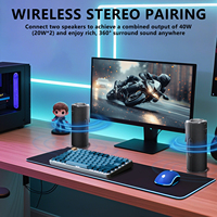 Enceinte sans fil portable 20W, son stéréo, étanche IPX5, lumière RGB, enceinte TWS pour la douche, les fêtes en plein air, la plage, le camping