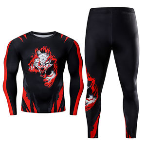 2 pz/<span class=keywords><strong>set</strong></span> da <span class=keywords><strong>uomo</strong></span> a compressione rapida e asciutta da <span class=keywords><strong>palestra</strong></span> allenamento abbigliamento sportivo da Jogging tuta sportiva tuta sportiva - Product Image 1