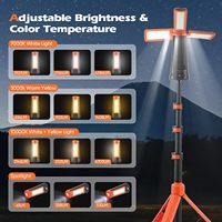 Lampe de travail LED solaire télescopique pliable avec support extensible pour la chasse, le camping, la randonnée et la réparation