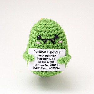 Nouveauté transfrontalière : Ornements et poupées en laine <span class=keywords><strong>au</strong></span> <span class=keywords><strong>crochet</strong></span> faits main, motifs animaux (petits dinosaures, lapins, pandas) et poupée paresseux à énergie positive - Product Image 4