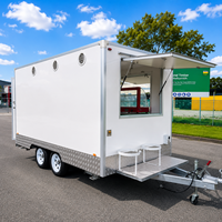 Camion de restauration mobile USA avec cuisine complète pour snacks, beignets, hot-dogs, pizzas, glaces, avec alimentation 220V pour restaurants et commerçants