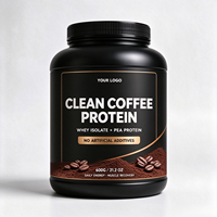 Mélange de café instantané riche en protéines, isolat de protéines de lactosérum, protéines de pois, 600g, boisson de récupération musculaire après l'entraînement, OEM/ODM, étiquette privée personnalisée