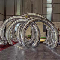 Boule miroir gonflable réutilisable, grande décoration d'événement, ballon en PVC conique, boule réfléchissante arc-en-ciel