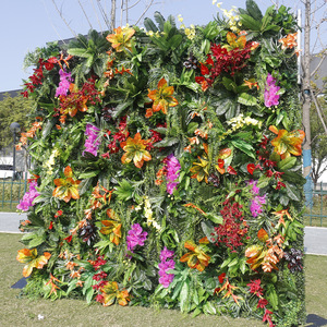 Panel <span class=keywords><strong>de</strong></span> plantas <span class=keywords><strong>de</strong></span> pared <span class=keywords><strong>de</strong></span> jungla artificial 3D para decoración del hogar personalizado, Fondo <span class=keywords><strong>de</strong></span> pared floral verde <span class=keywords><strong>de</strong></span> jardín vertical al por mayor - Product Image 5