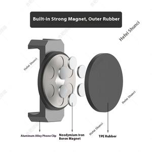 Aimant fort diamagnétique en alliage d'aluminium revêtu de <span class=keywords><strong>caoutchouc</strong></span> Clip magnétique pour téléphone Photographie de rue en plein air Selfie Stick Holder Secure - Product Image 2