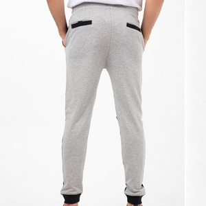 Wholesale Lightweight Casual Blank Sweatpants <b>Trousers</b> Custom Logo Fleece <b>Cuffed</b> Bottom with Pockets Drawstring for Streetwear - Product Image 5