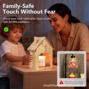 Support de bougie en bois massif couleur naturelle, décoration d'intérieur, style moderne et simple, ornement de bureau - Product Image 3