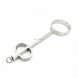 Nero imperatore nuovo in acciaio inox collo a mano trattenuta per uomini <span class=keywords><strong>e</strong></span> donne sesso manette giocattoli per adulti all'ingrosso - Product Image 1