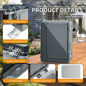 กล่องไฟฟ้ากันน้ำ IP65 วัสดุ ABS ขนาด 190x290x140 มม. พร้อมสายร้อยสายไฟ ราง DIN ป้องกันฝุ่น กล่องควบคุมสำหรับโซลาร์ - Product Image 5