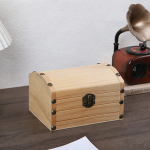 Rectangular Wooden Treasure <b>Chest</b> Boxes with Hinged Lid DIY Crafts Wedding Decor Jewelry <b>Storage</b> Gift Boxes Lacquer - Product Image 4