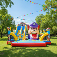 Château Gonflable Fun City Combo Château de Rebond Paw Dog Grand Château Gonflable Combo Aire de Jeux Gonflable avec Souffleur