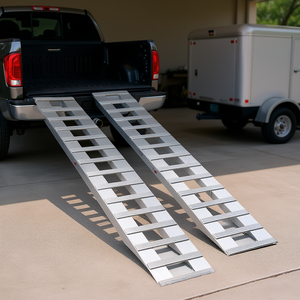 Rampes de chargement en aluminium 94 x 15 pouces, ensemble de rampes de remorque robustes avec plaques antidérapantes pour le transport de marchandises sur camionnette - Product Image 2