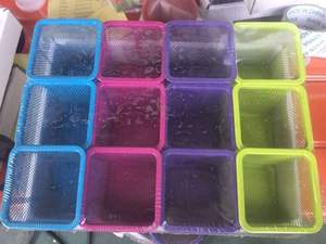 Ufficio scrivania cancelleria in rete metallica quadrato <span class=keywords><strong>rosa</strong></span> pennello nero portamatite nero - Product Image 6