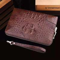 Produsen dompet kulit buaya asli modis dompet koin kustom dompet kulit untuk pria dompet kartu id untuk pria