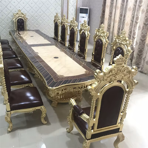 Chaises sculptées européennes en bois, meubles de maison, meubles anciens, extra-larges, personnalisées, villa, mariage, hôtel, <span class=keywords><strong>table</strong></span> à <span class=keywords><strong>manger</strong></span> pour 16 à 20 <span class=keywords><strong>personnes</strong></span> - Product Image 3