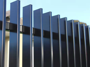 Cao cấp 65mm ngoài trời nhôm thép kim loại dọc hàng rào lưỡi trong Satin Đen bóng trắng 3D mô hình - Product Image 6