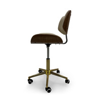 Fauteuil de Barbier Moderne FanXisi en Métal Durable avec Siège en Cuir Synthétique, Siège de Dentiste, Barre de Levage, Repose-Pieds Pivotant, Garantie 1 An