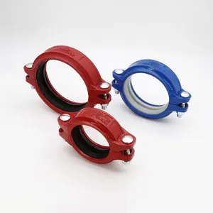 Grooved Rigid Flexible Coupling 316 304 Victauliceuro Grooved Double Bolt Hose Pipe Clamp