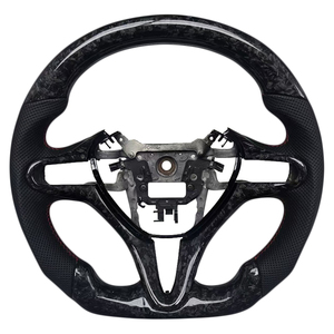 Volant de voiture en fibre de carbone forgée perforée avec bande en cuir pour Honda Civic 8ème génération – Qualité garantie - Product Image 1