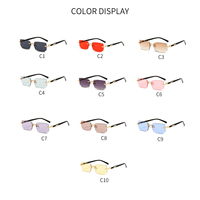 Nouveau sans monture petit carré UV400 lunettes de soleil classique gelée couleur Style PC jambe métal cadre Design de mode personnalisé femmes lunettes de soleil