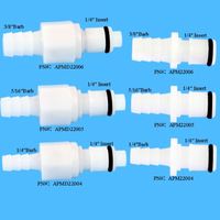 Raccord rapide en ligne à surface lisse pour tube en plastique de 3/8 po, basse pression, en polycarbonate de qualité médicale