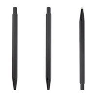 Nouvelle mode Stylos à bille à clic noirs hexagonaux fins Stylo à bille rétractable en laiton avec LOGO personnalisé pour les cadeaux