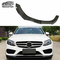 Nouveau Spoiler avant en fibre de carbone brillante NeoAuto Tech W205 Classe C style RZ à visser pour Mercedes-Benz C180/C200