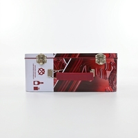 Boîte à lunch en métal étamé de qualité alimentaire, impression personnalisée directe usine, haute qualité, moderne, rectangulaire, avec couvercle à charnière et poignée, recyclée