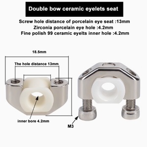 Guide de fil pour machine à tresser 630, œillet en céramique de zircone poli miroir, 4,2 mm, avec support métallique, distance entre les trous 13 mm, SG CG1003-2 - Product Image 5