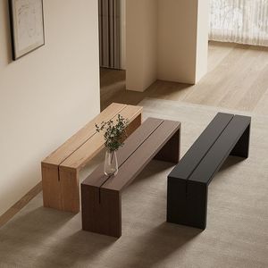 Solid Wood Bench Walnut <b>Pine</b> Black Durable Entryway Sofa <b>Bed</b> End Bench - Product Image 4