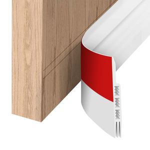 Bande d'étanchéité pour bas de porte en caoutchouc, forme cale, auto-adhésive, anti-bruit, pour portes en bois de chambre et de salle de bain, sac de 1 m - Product Image 2