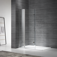 Paroi de douche en verre pivotant Foshan, aluminium, 6 mm carré, avec cadre, sur mesure, salle de bain d'hôtel