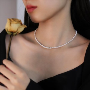 Collar de perlas de agua dulce chapado en oro a la moda, Gargantilla Irregular Simple, diseño de joyería de moda para mujer para regalo de madre - Product Image 2