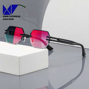 Lunettes <span class=keywords><strong>de</strong></span> soleil premium à verres dégradés pour hommes et femmes, monture exclusive en alliage sans cadre, style urbain, pour fêtes - Product Image 1