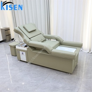 Kisen Salon Beige Noir Orange Blanc Lit de lavage de cheveux, Fauteuil de pédicure, Table de massage, Lit de soin capillaire, Appareil électrique réglable en promotion - Product Image 5