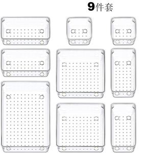 Bathroom Kitchen Desk <b>Drawer</b> Makeup Organizer <b>Storage</b> Trays Clear PS Plastic Injection-Molded Multifunction 5 Sizes - Product Image 2