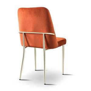 Silla de Comedor Moderna de Acero Inoxidable Tapizada en Tela de Poliéster Muebles para el Hogar - Product Image 2