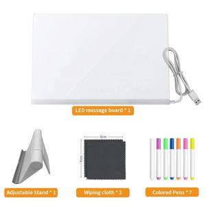 Acrilico luce LED di disegno quotidiano trasparente a secco USB Glow cancer writer <span class=keywords><strong>Board</strong></span> per bambini luce magica disegno giocattoli con penna - Product Image 5