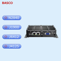 Mini PC Industrial Integrado Sin Ventilador N2840/J1900/J4125/J6412 de Cuatro Núcleos con Windows 10/11/Linux, 2 LAN, 6 USB, 2 COM, HDMI, VGA