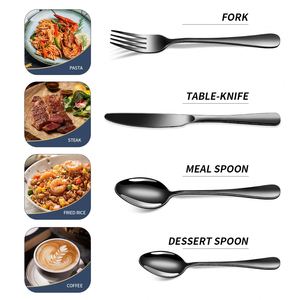 24-Piece Luxury High-End Stainless Steel Tableware <b>Set</b> Western Steak Knife Fork Spoon Cross-Border Dinnerware Gift Box Oven - Product Image 4