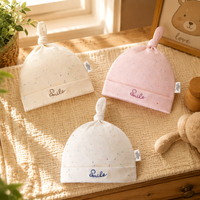 Bonnet double couche sans couture de classe A pour nouveau-né, motif dessin animé, en Spandex/Coton, unisexe, pour bébés de 0 à 3 mois