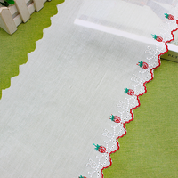 Bande de dentelle brodée en coton motif fraise et lapin, écologique et très prisée, pour vêtements, sacs, chaussures et accessoires pour enfants
