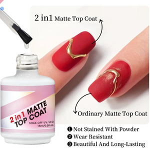 Esmalte de Uñas en <span class=keywords><strong>Gel</strong></span> Mate 2 en 1, 15ml, Paquete Individual - Esmalte de Uñas en <span class=keywords><strong>Gel</strong></span> Removible/LED, Capa Superior Mate, Larga Duración - Product Image 6