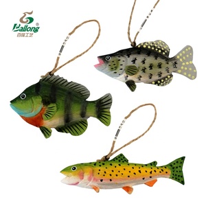 2 Rares Paires D'Appâts De Pêche Antiques – Fait Main, Peints, Bois Sculpté – Hameçons Inclus