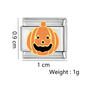 <span class=keywords><strong>LAMOON</strong></span> Nouvelle Mode Italienne Charms Liens Halloween Noir Hibou Étoile Lune Chauve-Souris Fantôme pour Bracelets 9mm Fabrication Acier Inoxydable DIY - Product Image 5
