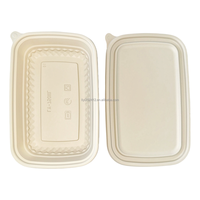 Herbruikbare, recyclebare bamboe/PLA go-to containers, BPA-vrij, PFAS-vrij, biologisch afbreekbaar plastic, lunchboxen voor afhaal, magnetronbestendig