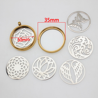 1 pièce Plaque ronde en acier inoxydable, face polie miroir, dos brossé, breloque pour décoration DIY et fabrication de bijoux