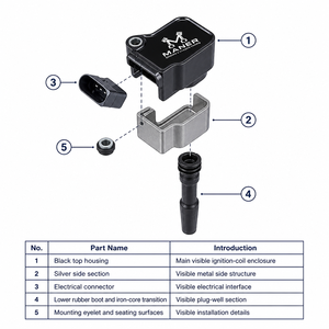 คอยล์จุดระเบิดประสิทธิภาพสูง MANER รุ่น 06L905110F 06K905110G สำหรับรถยนต์ VW Passat Jetta Golf GTI MK7 Tiguan Audi S3 S4 S5 Q3 Q5 Q7 TT - Product Image 5