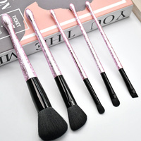 Set Rias Wajah Soft Fiber Crystal Diamond 10pcs Alat Kosmetik Kabuki untuk Foundation Eyeshadow Blending Wool Dapat Disesuaikan untuk Bibir