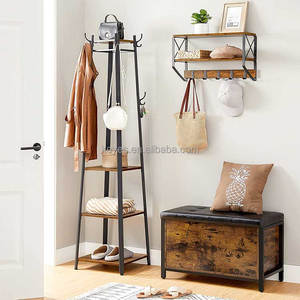 Moderne personnalisé autoportant métal bois étagère entrée Hall suspendus vêtements manteau présentoir support en gros personnalisé - Product Image 3